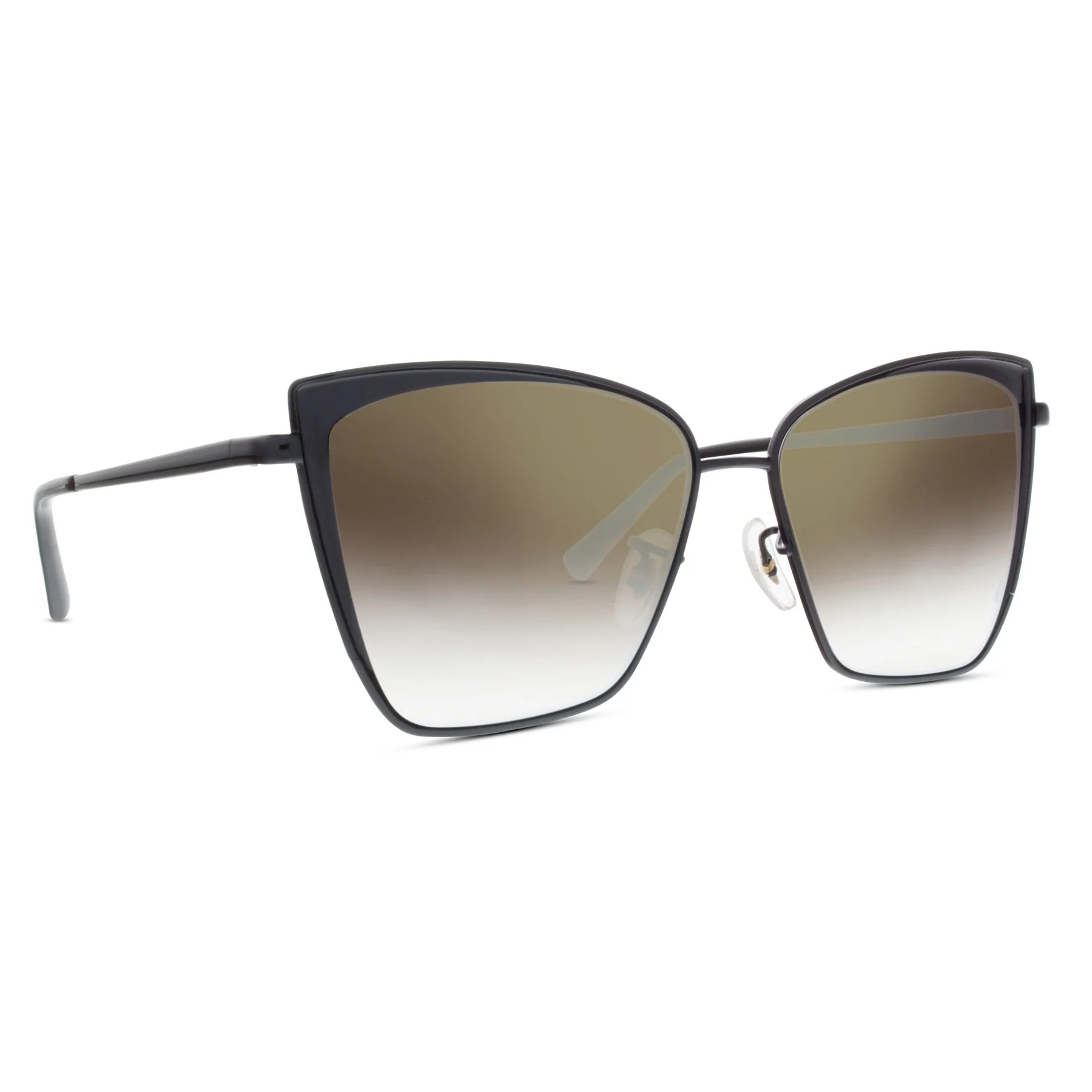 BECKY - BLACK + FLASH GREY GRADIENT SUNGLASSES - Image 3
