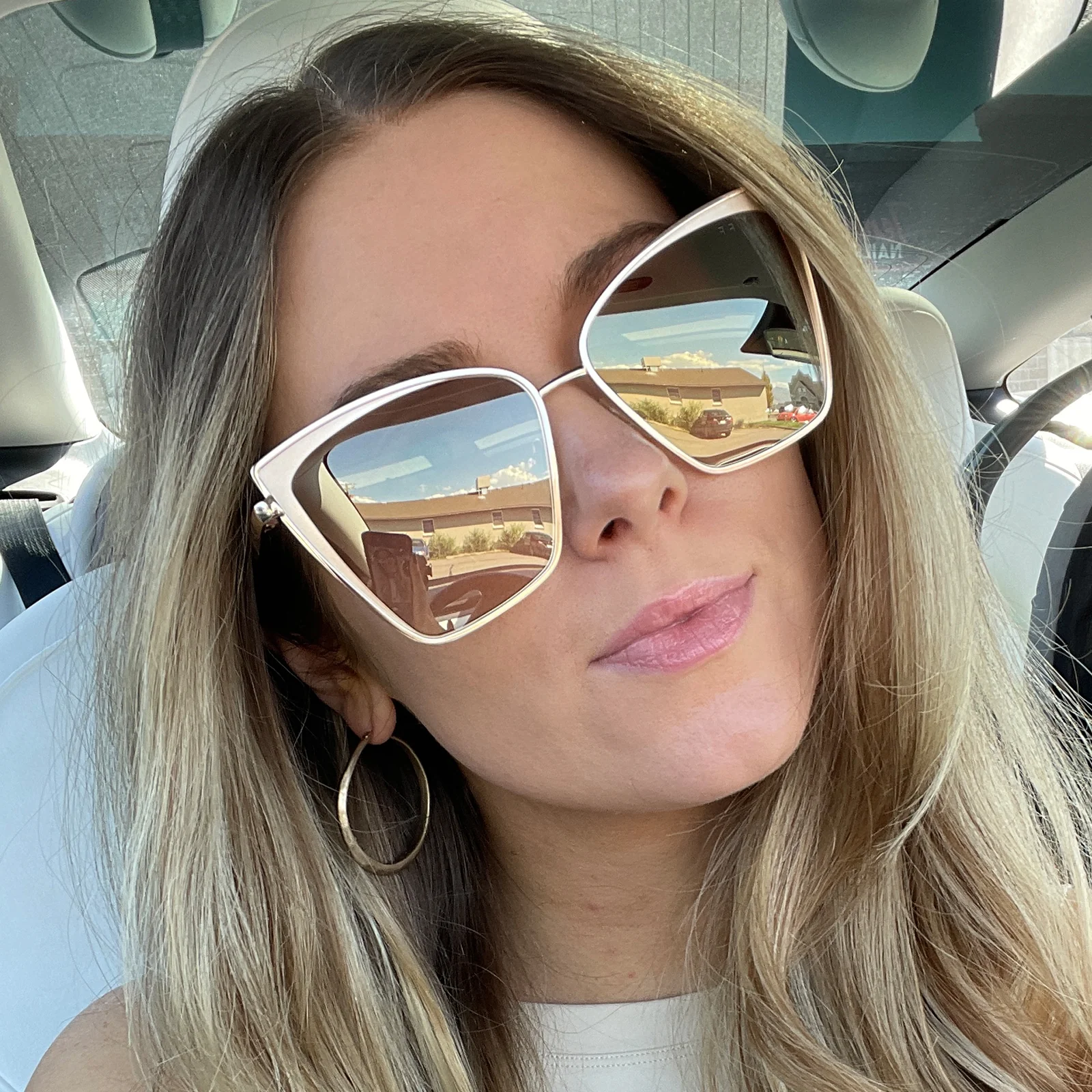 BECKY - GOLD + FLASH BROWN GRADIENT SUNGLASSES - Image 16