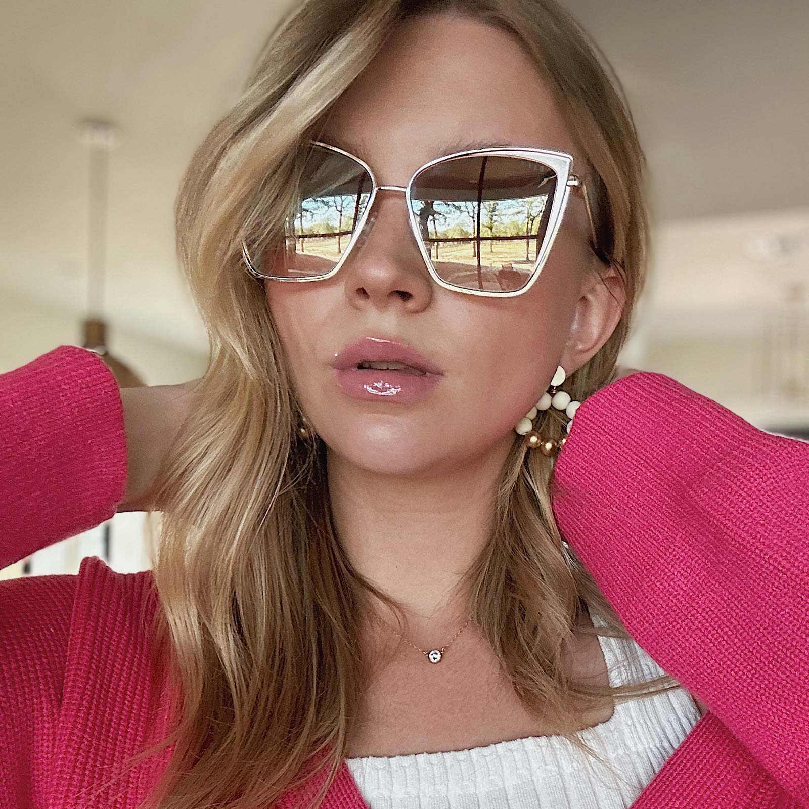 BECKY - GOLD + FLASH BROWN GRADIENT SUNGLASSES - Image 5