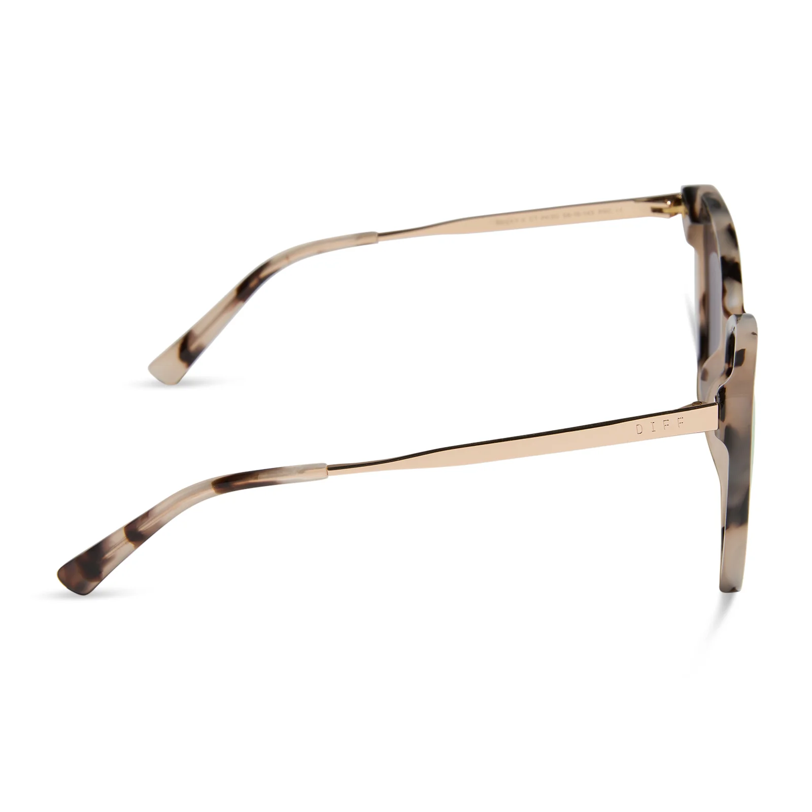 BECKY II - CREAM TORTOISE + PINK MIRROR SUNGLASSES - Image 3