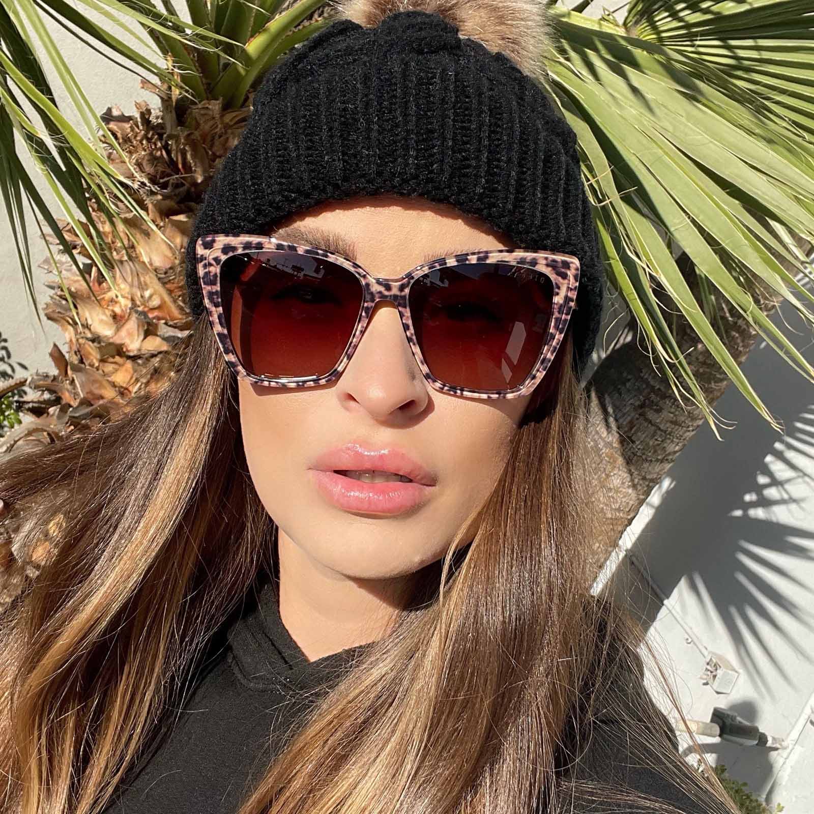 BECKY II - LEOPARD TORTOISE + BROWN GRADIENT SUNGLASSES - Image 14