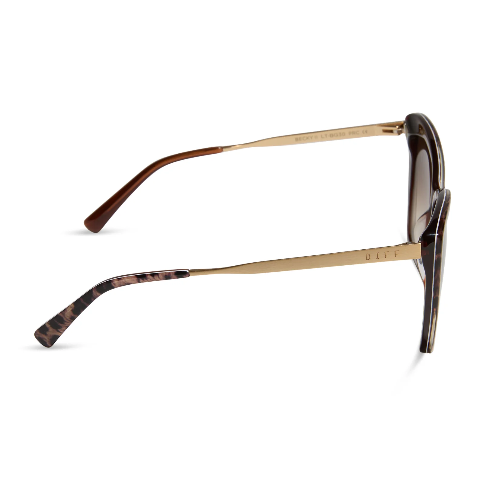 BECKY II - LEOPARD TORTOISE + BROWN GRADIENT SUNGLASSES - Image 3