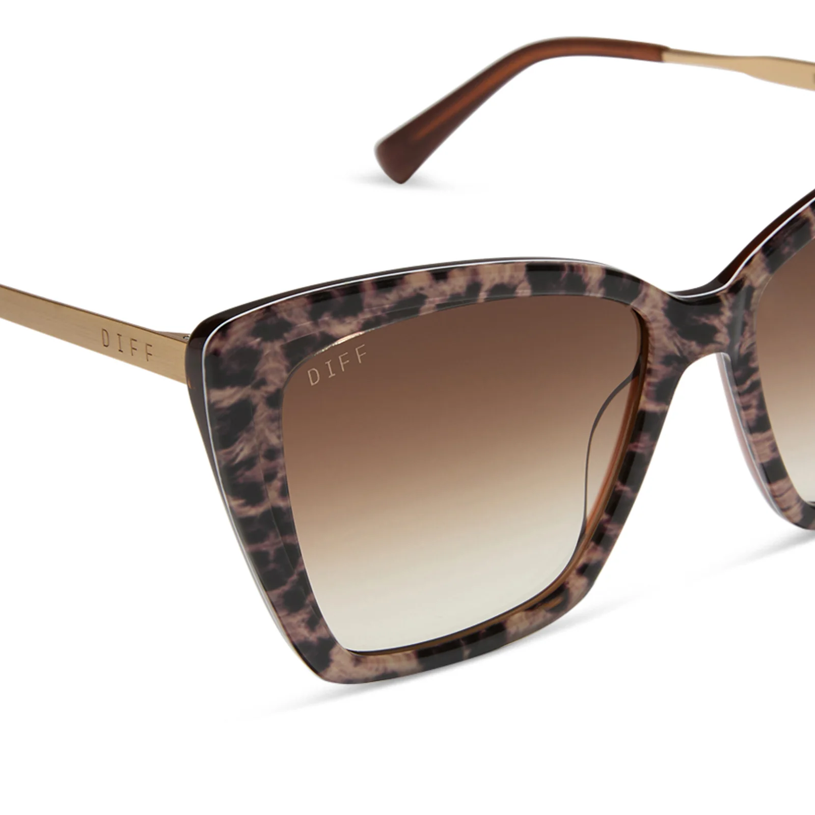 BECKY II - LEOPARD TORTOISE + BROWN GRADIENT SUNGLASSES - Image 4