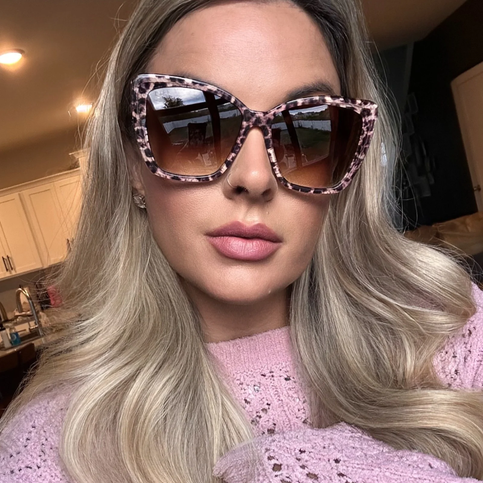 BECKY II - LEOPARD TORTOISE + BROWN GRADIENT SUNGLASSES - Image 5