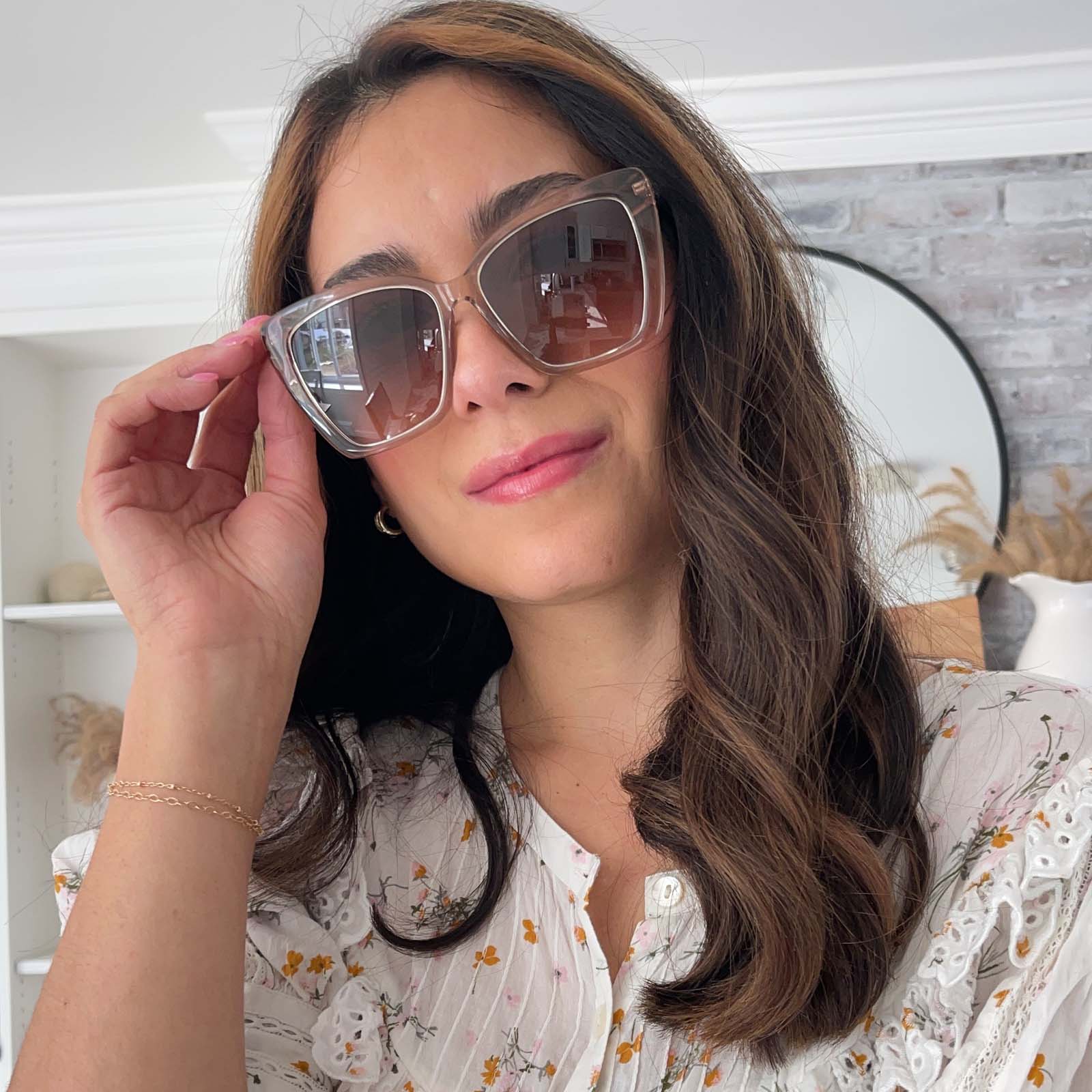 BECKY IV - VINTAGE CRYSTAL + BROWN GRADIENT SUNGLASSES - Image 10