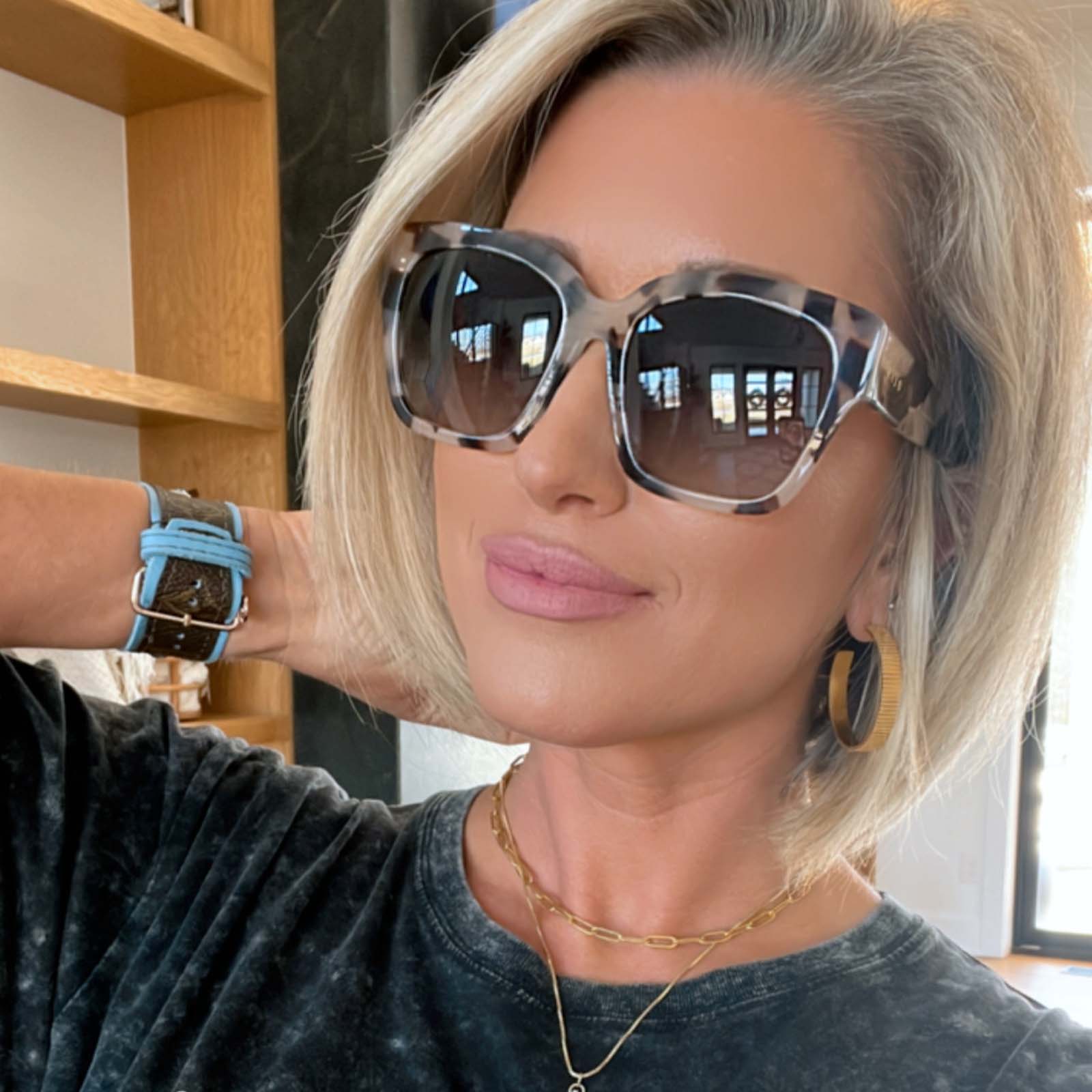 BELLA II - CREAM TORTOISE + GREY GRADIENT SUNGLASSES - Image 16