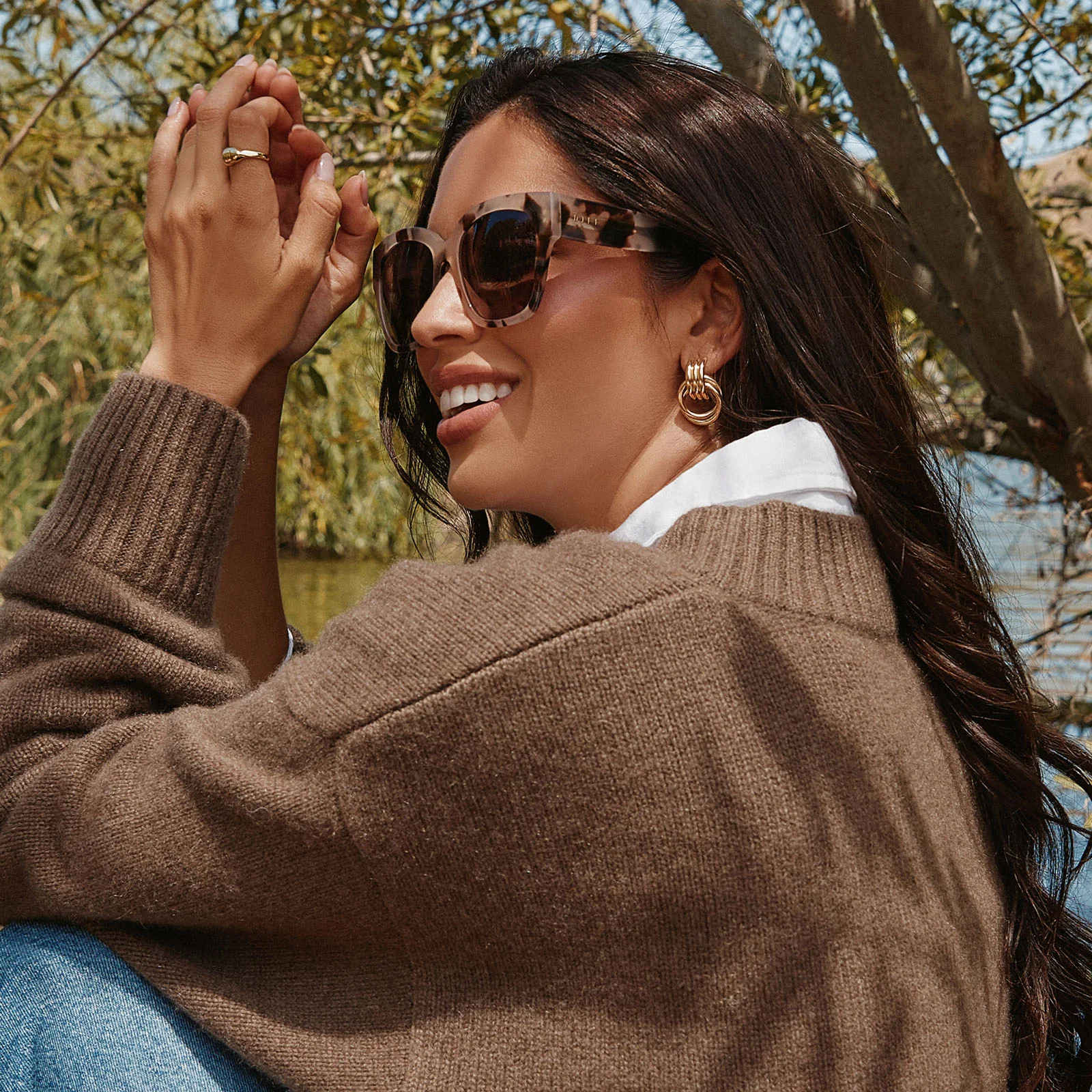 BELLA II - CREAM TORTOISE + GREY GRADIENT SUNGLASSES - Image 6