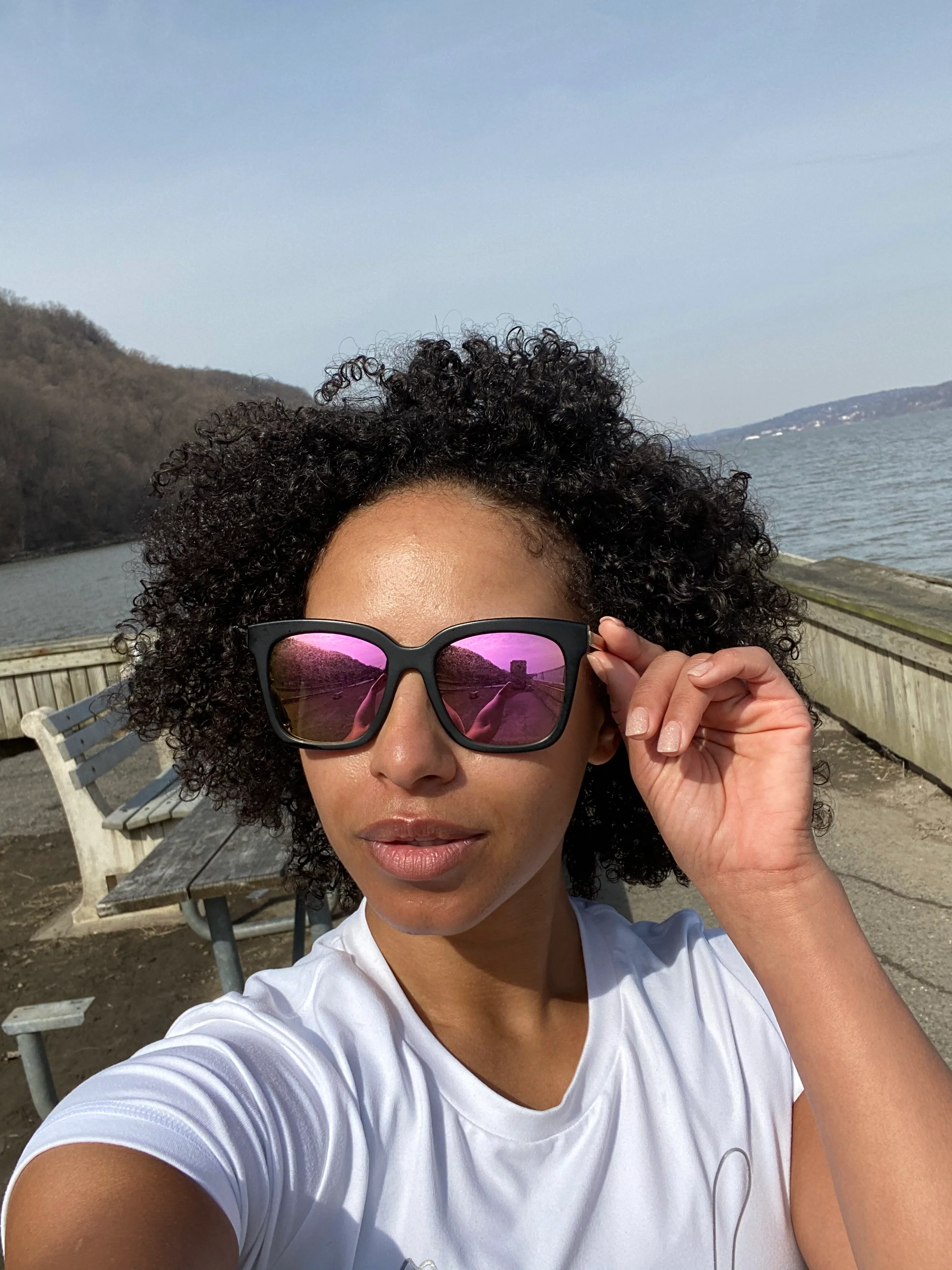 BELLA - MATTE BLACK + PINK MIRROR + POLARIZED SUNGLASSES - Image 7