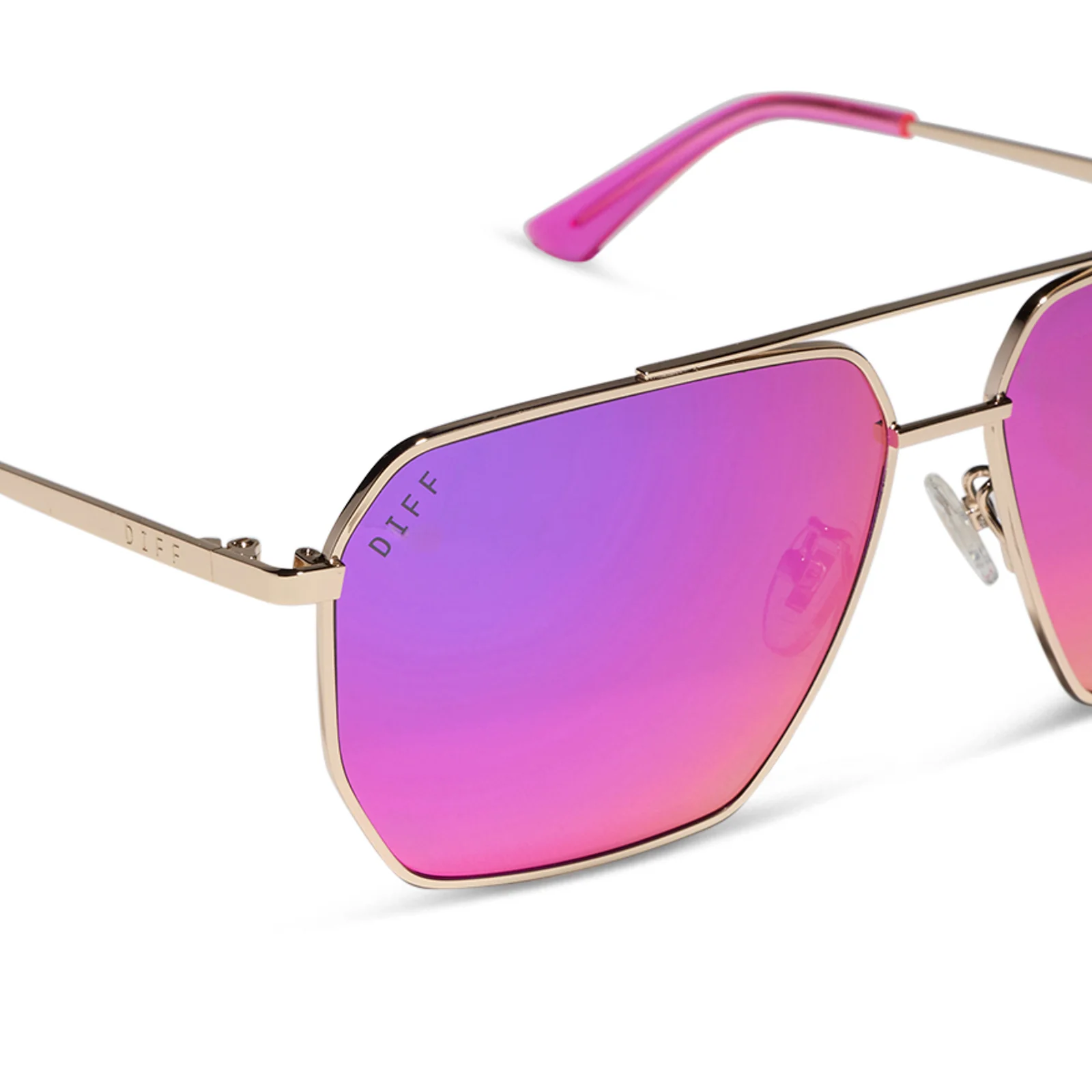 BERKELY - GOLD + PINK RUSH MIRROR SUNGLASSES - Image 4