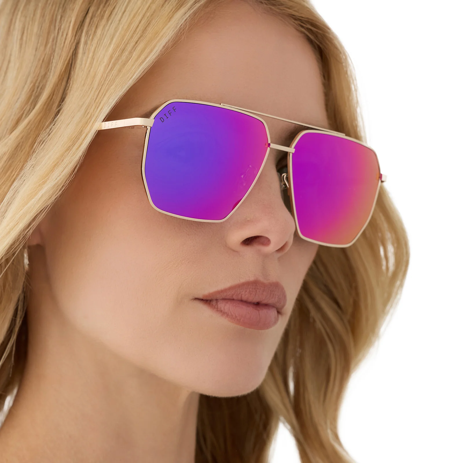 BERKELY - GOLD + PINK RUSH MIRROR SUNGLASSES - Image 8
