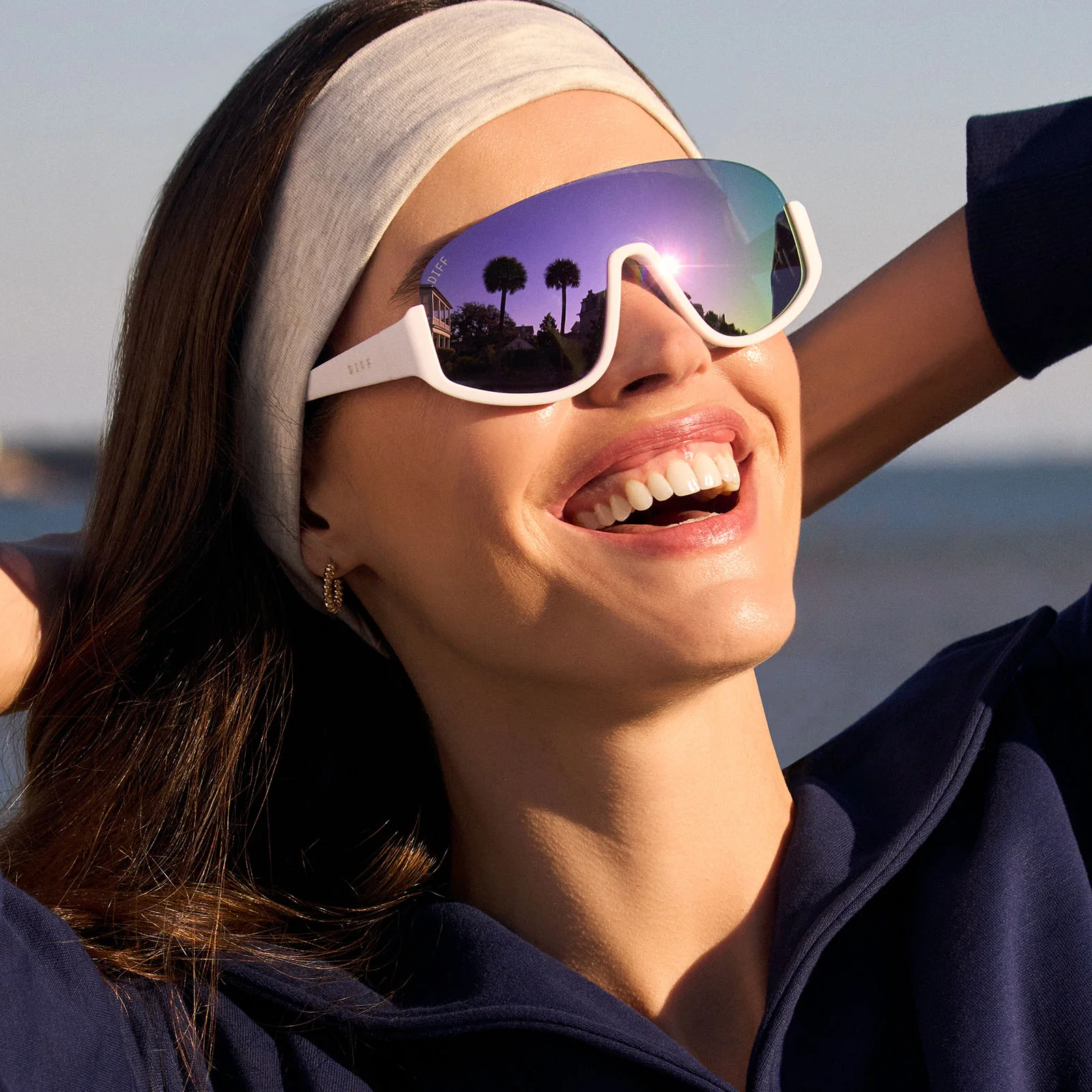 BLAZER - MATTE WHITE + LAVENDER MIRROR + POLARIZED SUNGLASSES - Image 5