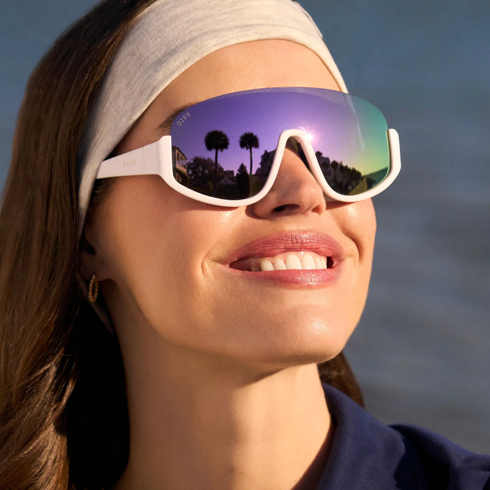 BLAZER - MATTE WHITE + LAVENDER MIRROR + POLARIZED SUNGLASSES - Image 6