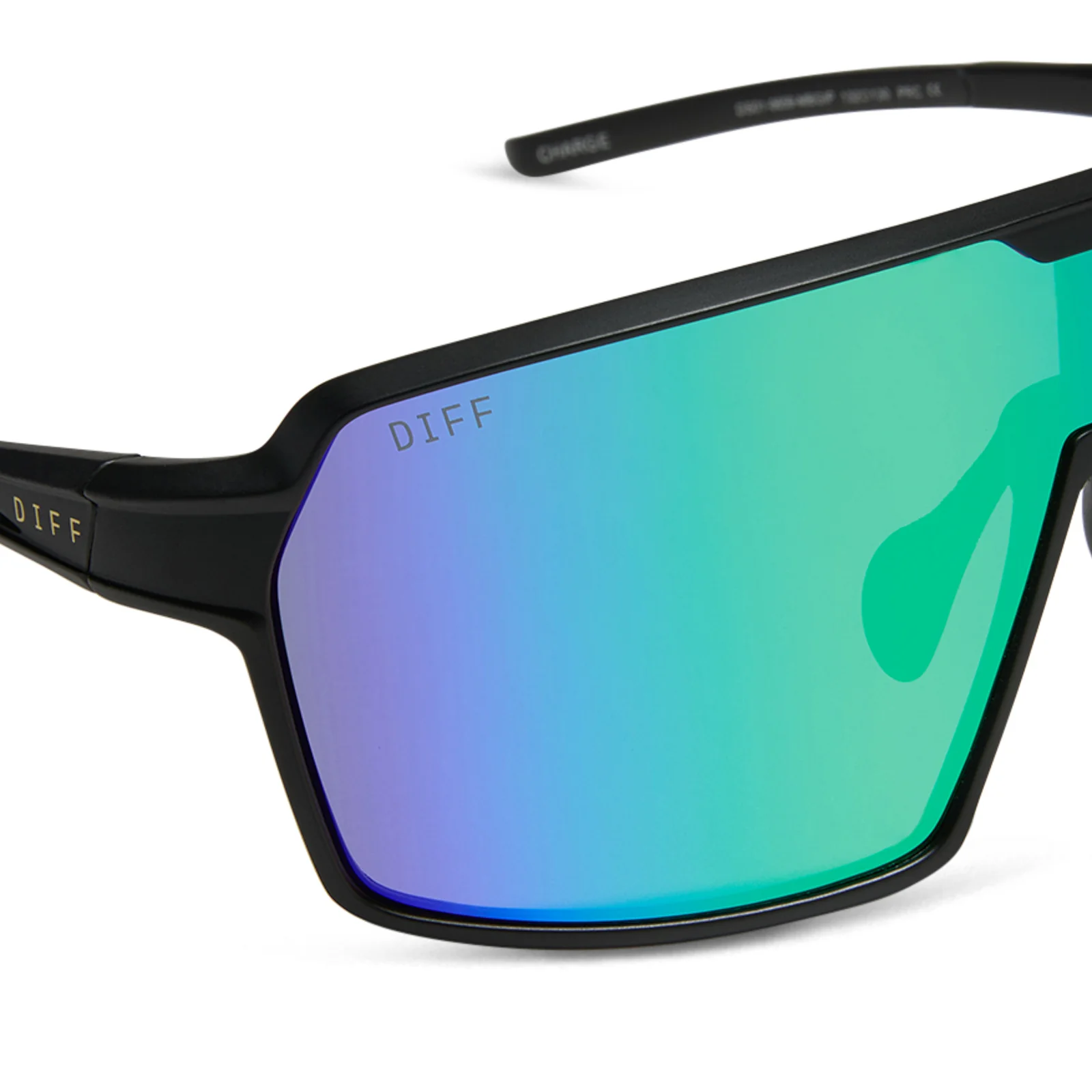 CHARGE - MATTE BLACK + GREEN MIRROR + POLARIZED SUNGLASSES - Image 4