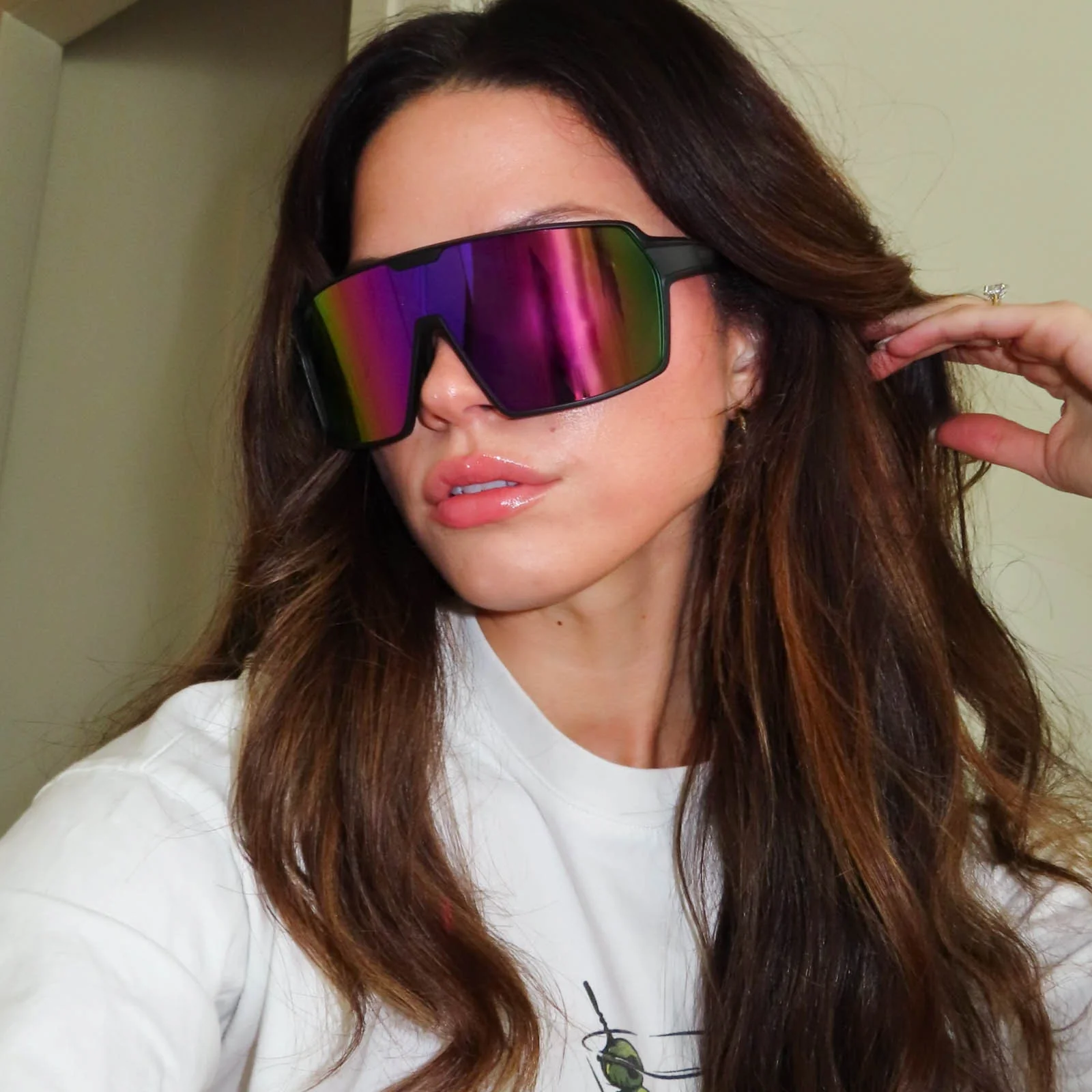 CHARGE - MATTE BLACK + PINK RUSH MIRROR + POLARIZED SUNGLASSES - Image 8