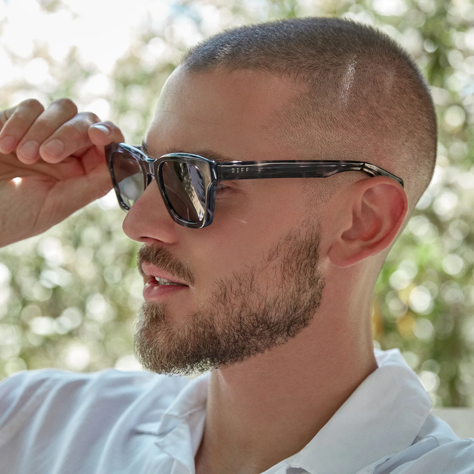 DEAN - BLACK MARBLE + GREY POLARIZED SUNGLASSES - Image 8
