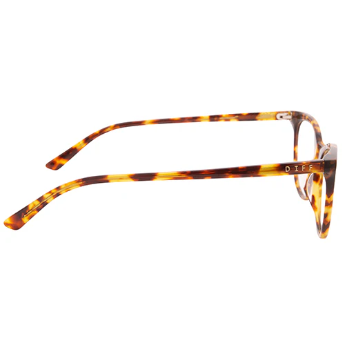 JADE - AMBER TORTOISE + BLUE LIGHT TECHNOLOGY CLEAR GLASSES - Image 3