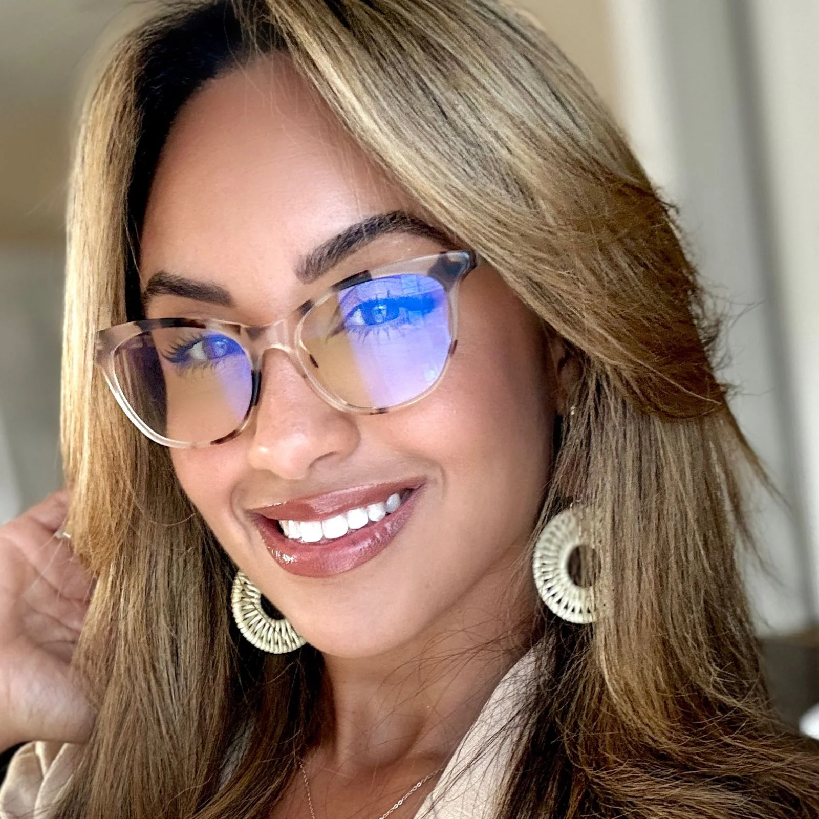 JADE - CREAM TORTOISE + BLUE LIGHT TECHNOLOGY GLASSES - Image 13