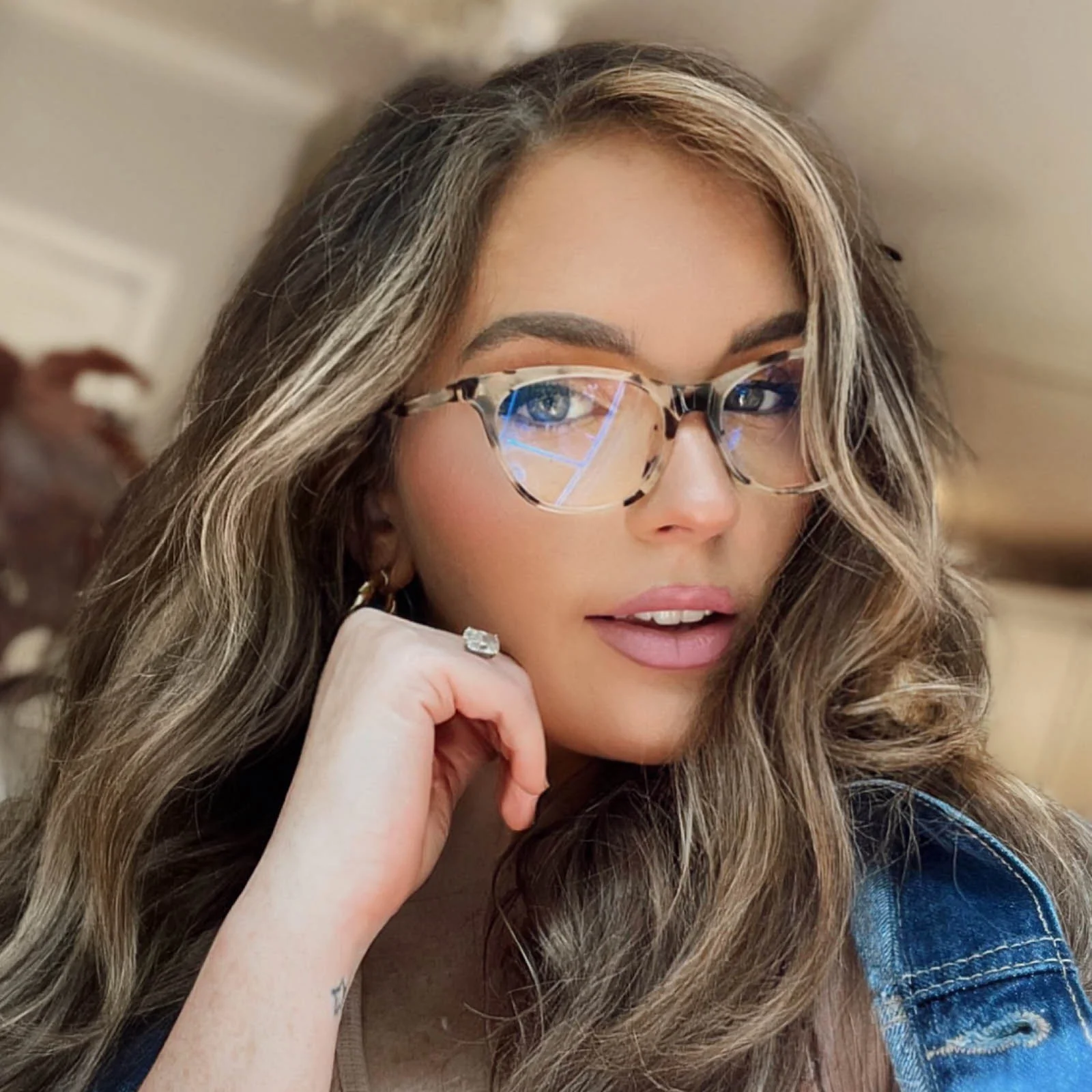 JADE - CREAM TORTOISE + BLUE LIGHT TECHNOLOGY GLASSES - Image 8
