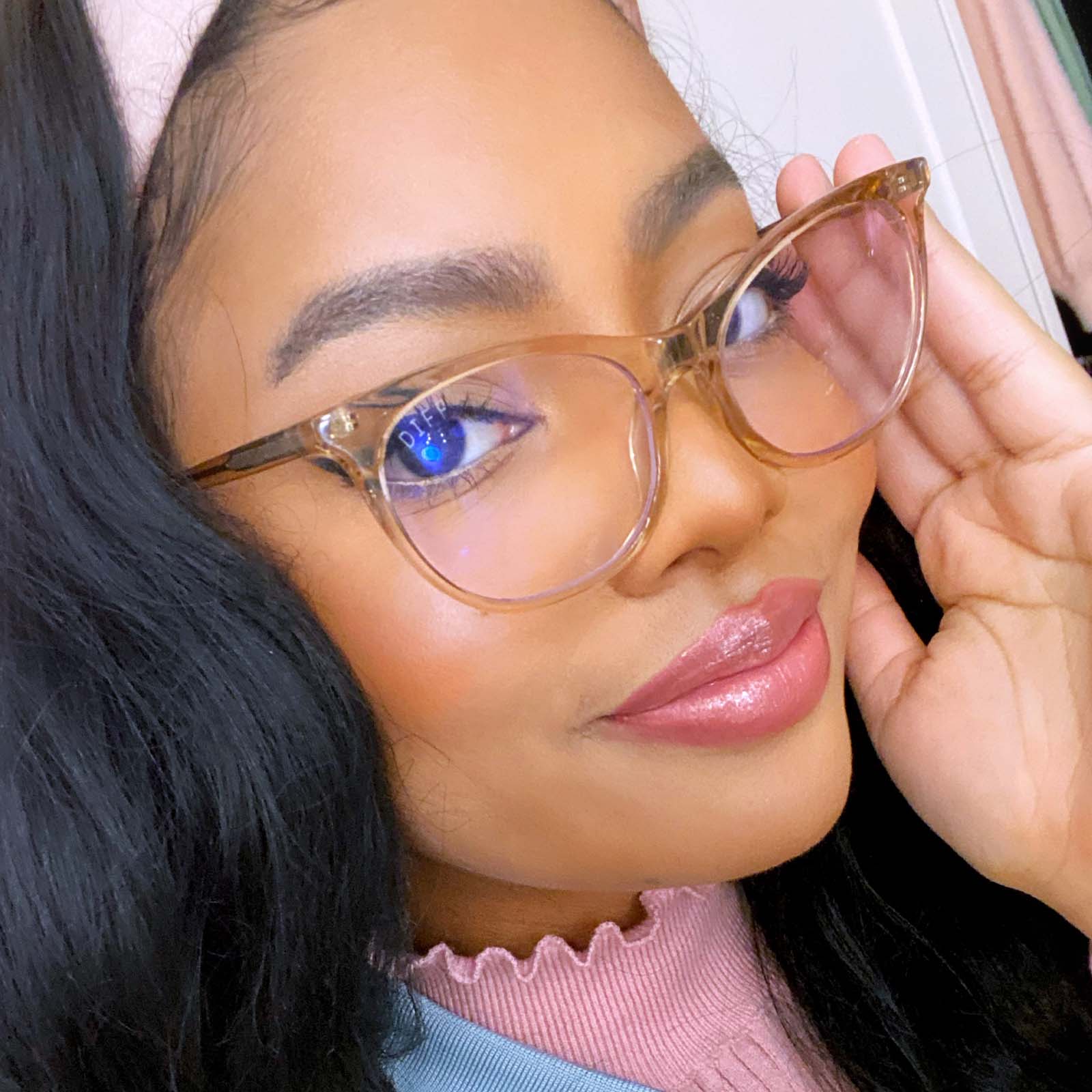 JADE - VINTAGE CRYSTAL + BLUE LIGHT TECHNOLOGY CLEAR GLASSES - Image 7