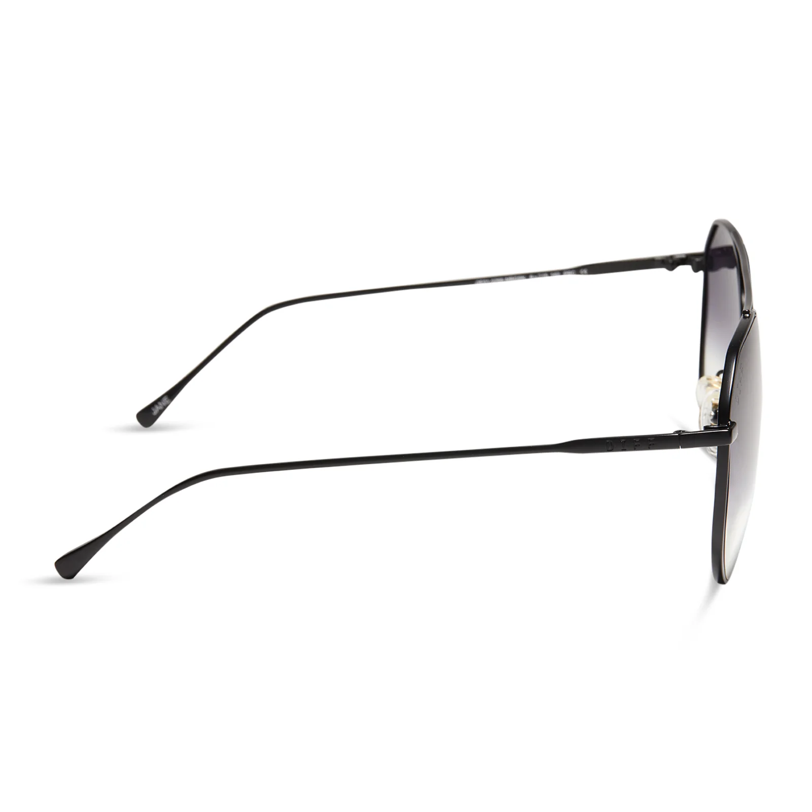 JANE - MATTE BLACK + GREY GRADIENT SHARP SUNGLASSES - Image 3