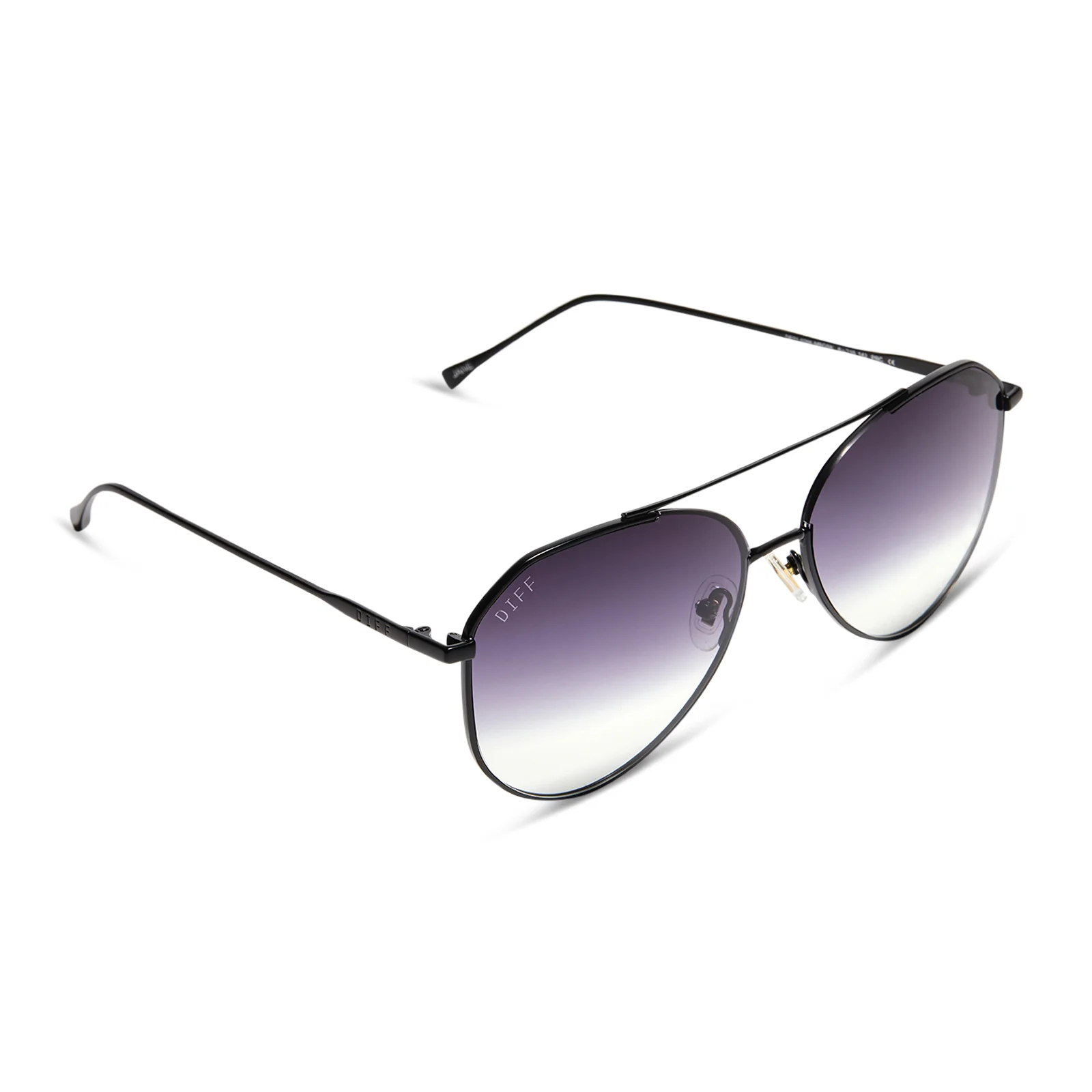 JANE - MATTE BLACK + GREY GRADIENT SHARP SUNGLASSES - Image 4