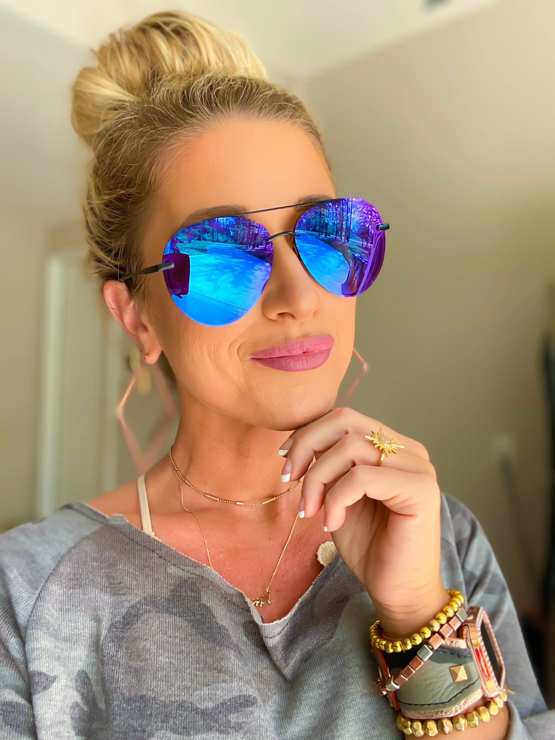 LENOX - MATTE BLACK + PURPLE MIRROR SUNGLASSES - Image 10