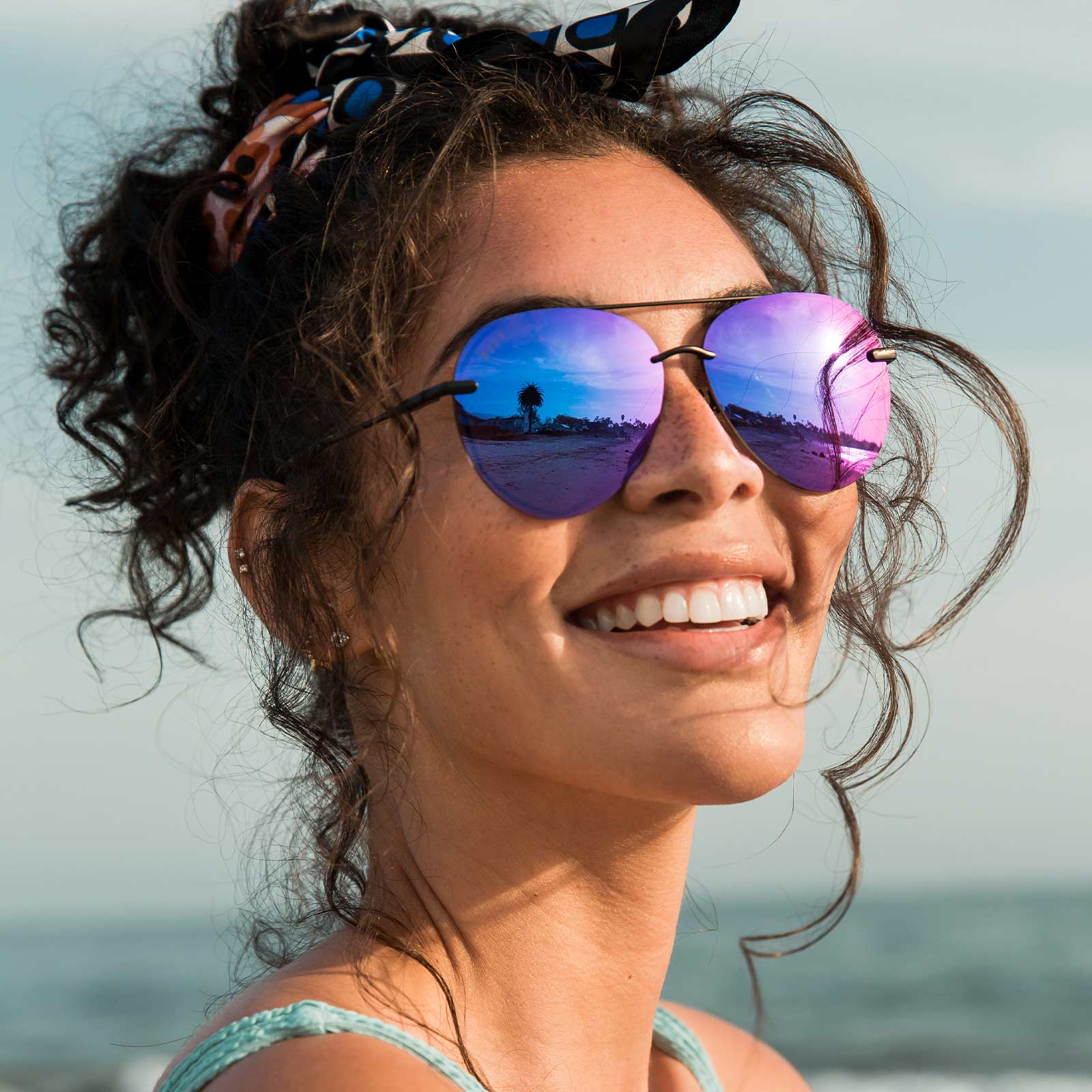 LENOX - MATTE BLACK + PURPLE MIRROR SUNGLASSES - Image 11