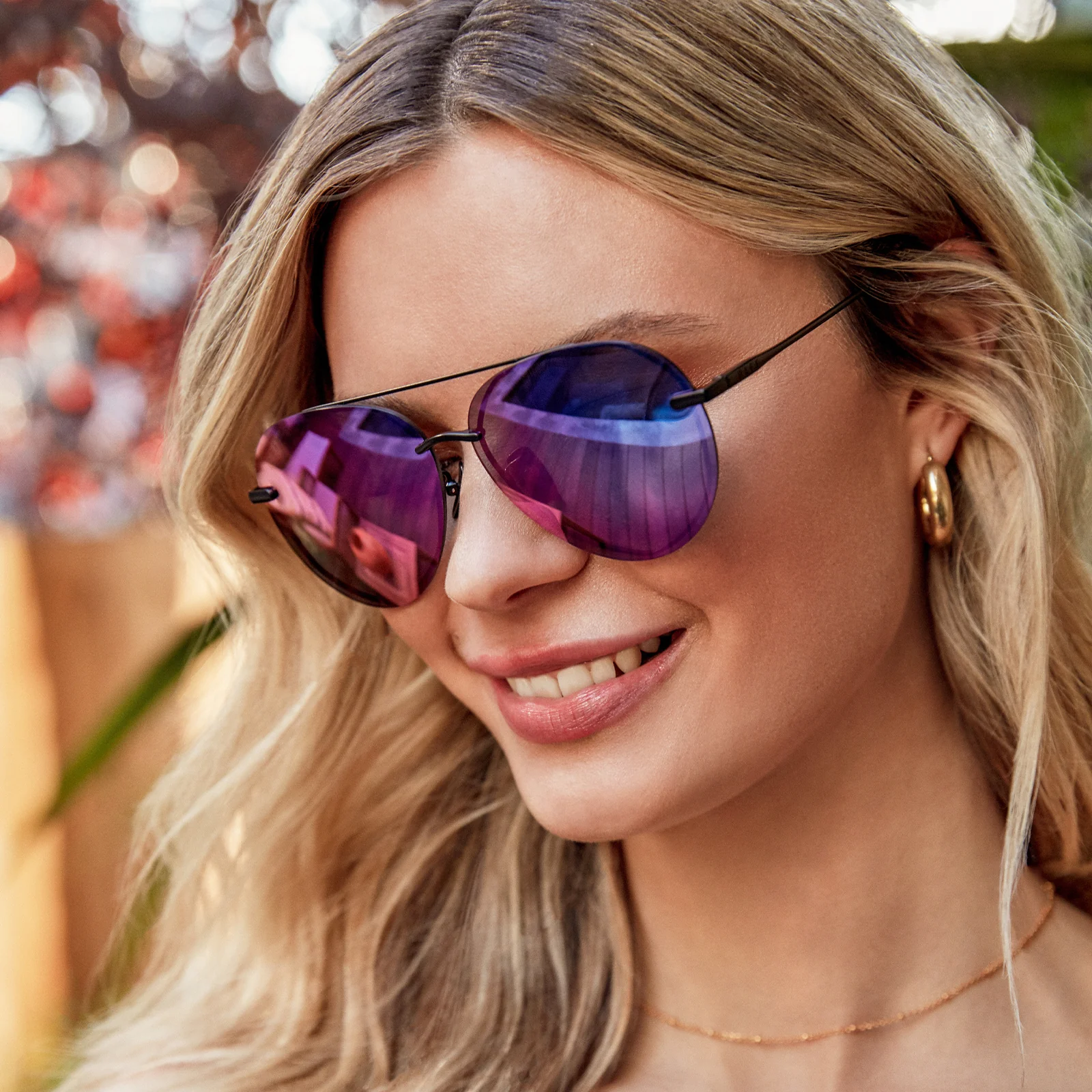 LENOX - MATTE BLACK + PURPLE MIRROR SUNGLASSES - Image 8